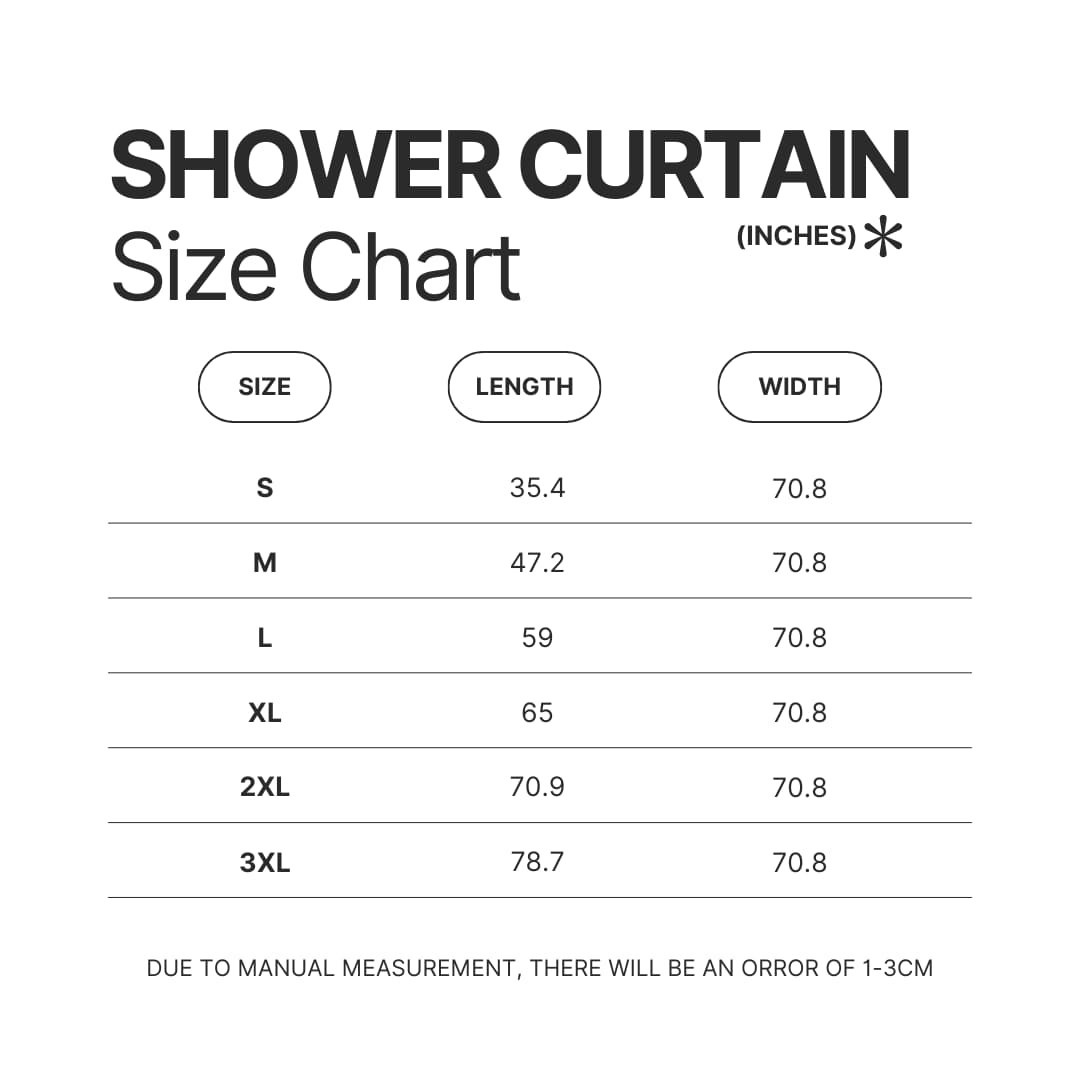 Shower Curtain Size Chart - Bocchi The Rock Store